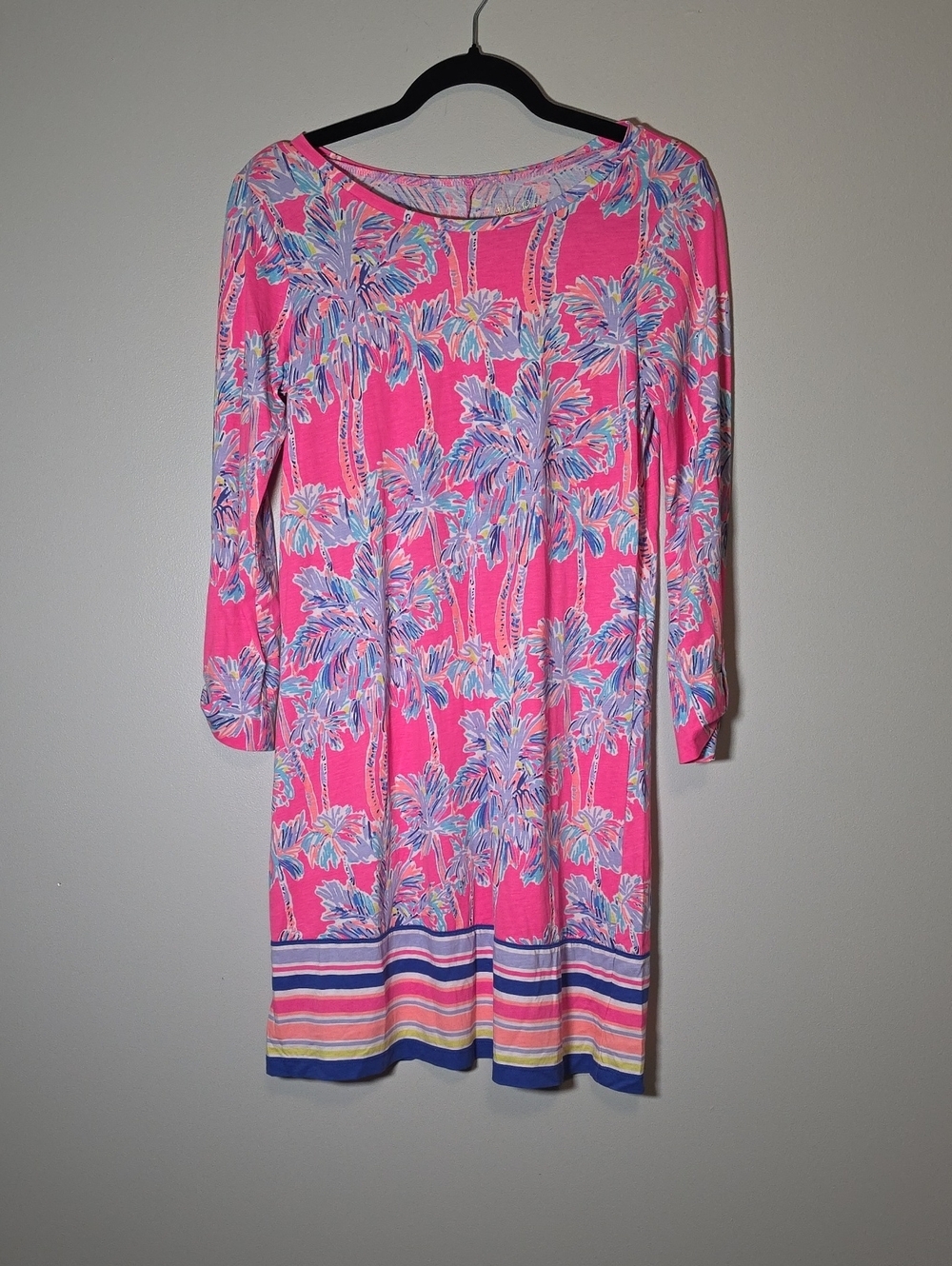 Lilly Pulitzer Lindon Pink Multicolor Palm-Print Dress